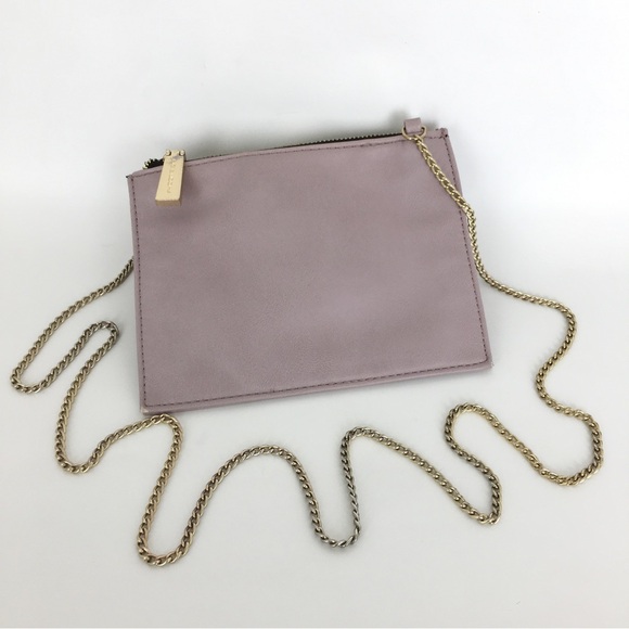 Big Buddha Small Crossbody Bag Lavender Purple With Gold Chainlink Strap - Picture 1 of 14